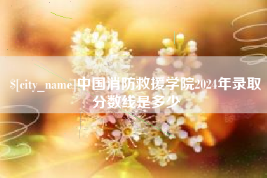 张家界中国消防救援学院2024年录取分数线是多少