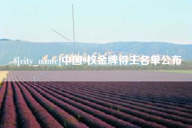 张家界中国9枚金牌得主名单公布