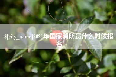 张家界2021年国家消防员什么时候报名